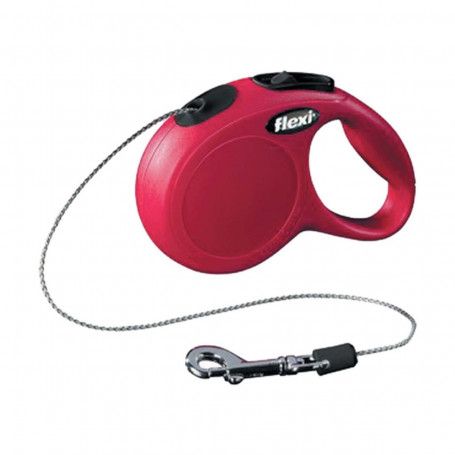 Laisse enrouleur Flexi New Classic - XS - Cordon de 3 m - Chat et chien < 8  kg (Rouge)