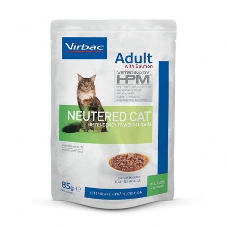 Veterinary HPM Chat Adult Neutered Saumon sachets repas