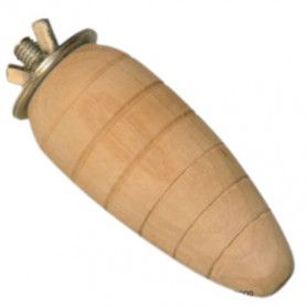 Jouet rongeur : carotte à ronger en bois - Lg : 9 cm