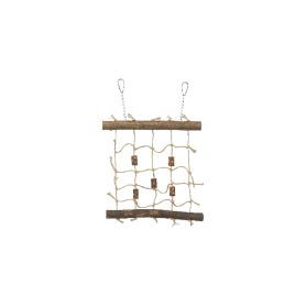 Jouet oiseau : mur d'escalade en bois et corde - 27 x 24 cm