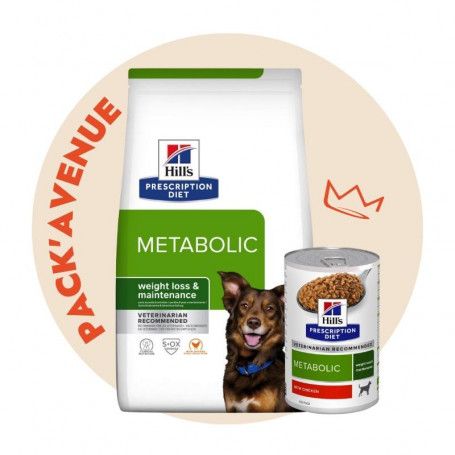 Pack'Avenue Hill's Prescription Diet Metabolic pour Chien au Poulet