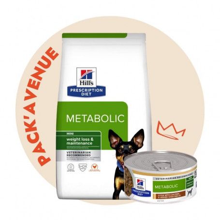 Pack'Avenue Hill's Prescription Diet Metabolic pour petit Chien au Poulet