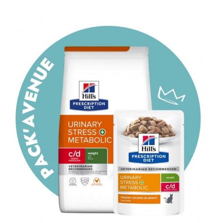Pack'Avenue Hill's c/d Urinary Stress Multicare+Metabolic pour Chat 3 kg