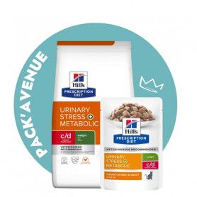 Pack'Avenue Hill's c/d Urinary Stress Multicare+Metabolic pour Chat 8 kg