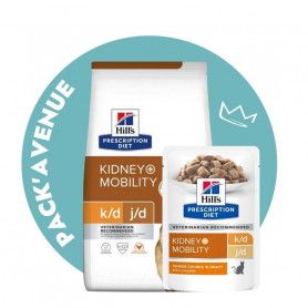 Pack'Avenue Hill's Prescription Diet K/D J/D Kidney+Mobility Croquettes pour Chat