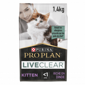 Croquettes Purina Pro Plan Liveclear Kitten à la dinde