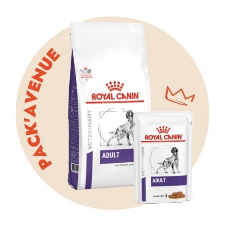 Pack'Avenue Royal Canin DOG ADULT 10KG avec 12 sachets repas