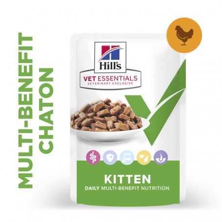 Vet Essentials Chat Multi-Benefit Kitten Poulet Sachet repas