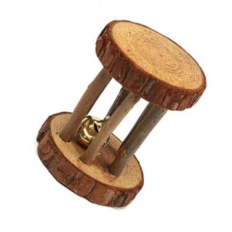 Jouet rongeur : rouleau de jeu en bois - Lg : 7 cm - D : 5 cm