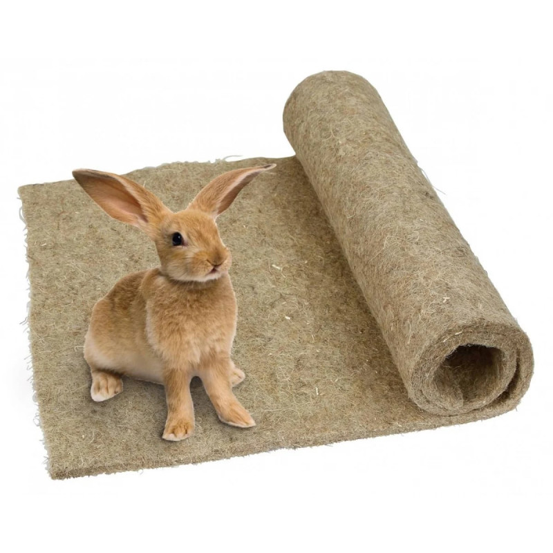 Tapis de chanvre compostable pour lapins et rongeurs