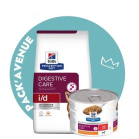 Pack'Avenue Hill's Prescription Diet I/D Digestive Croquettes pour Chiens au Poulet 4kg avec 12 boîtes