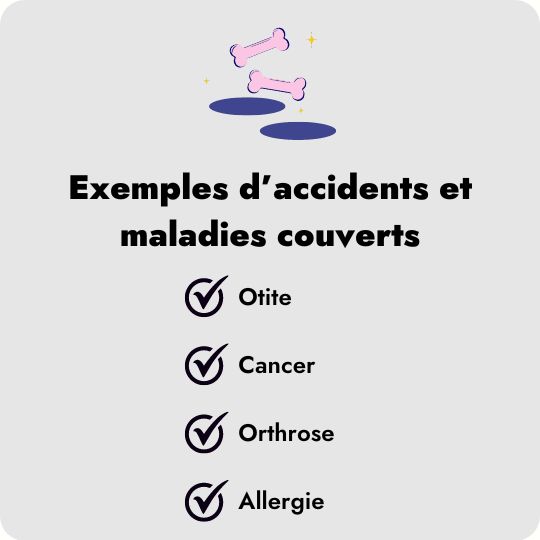 Exemples d'accidents et maladies couverts