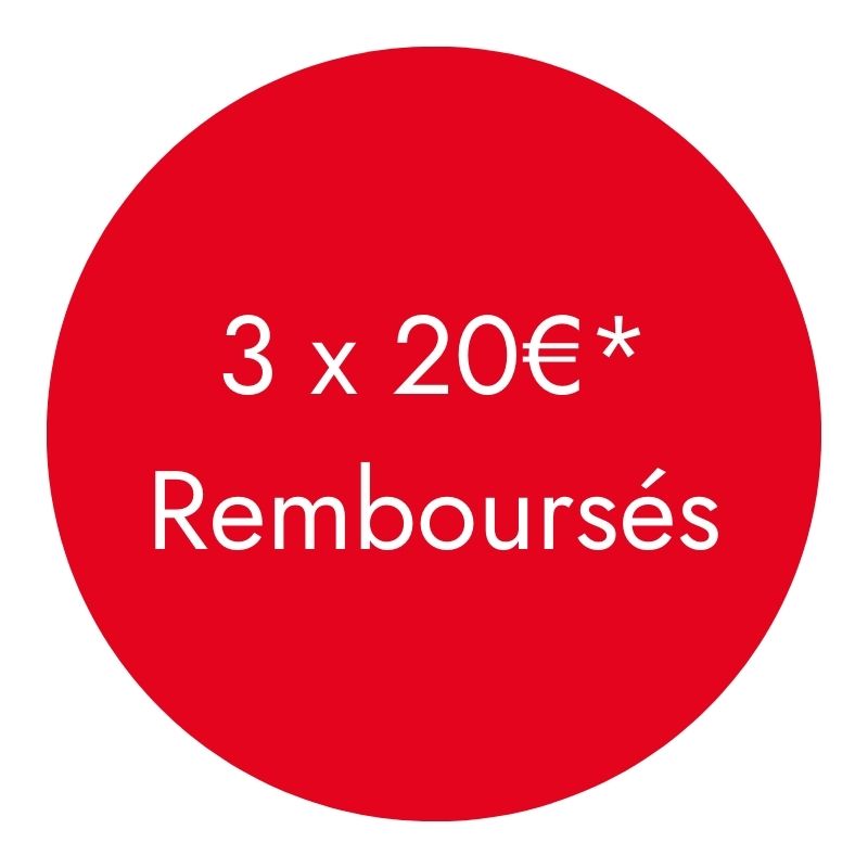 3x20€ remboursés